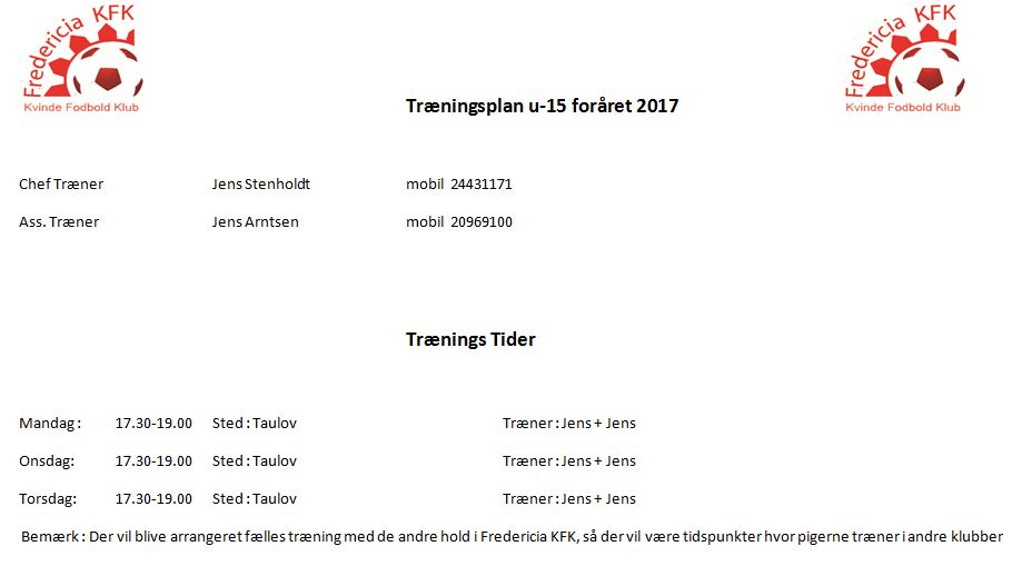 FredericiaKFK-Træningstider-forår-2017-U15